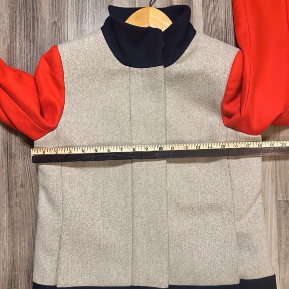 J. Crew Women's Colorblock High Collar Wool Coat Size 4 - Picture 9 of 10